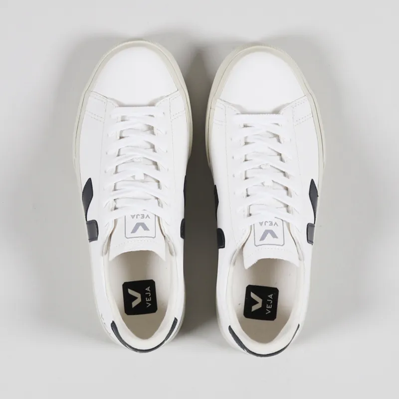 Veja Womens Campo Chromefree Leather Shoes White Nautico-6