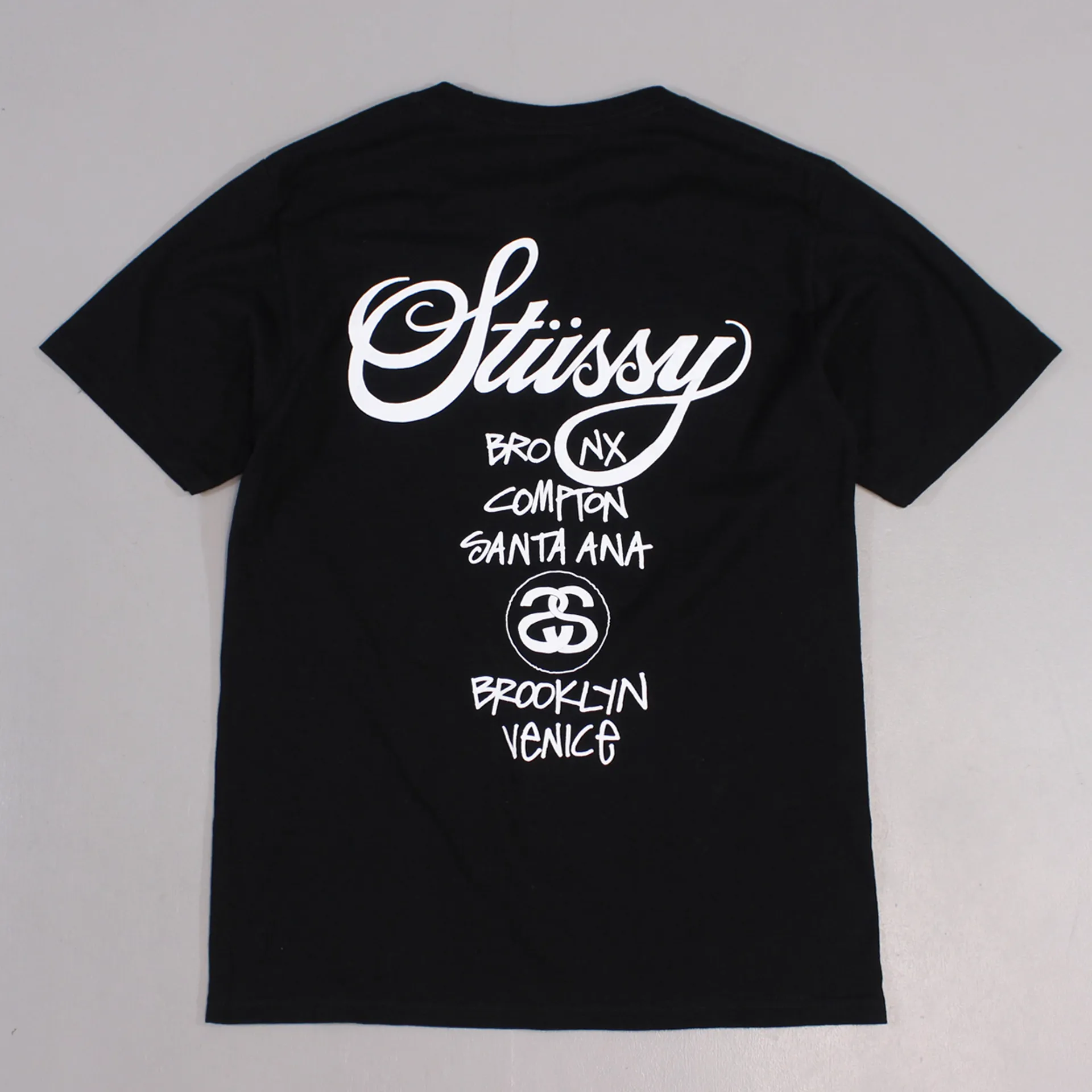 Stussy World Tour T Shirt Stussy Mens Tee World Tour T Shirt Black 