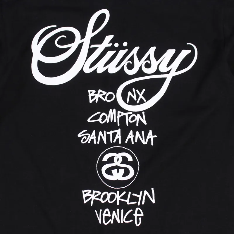 Stussy World Tour T Shirt Black-3