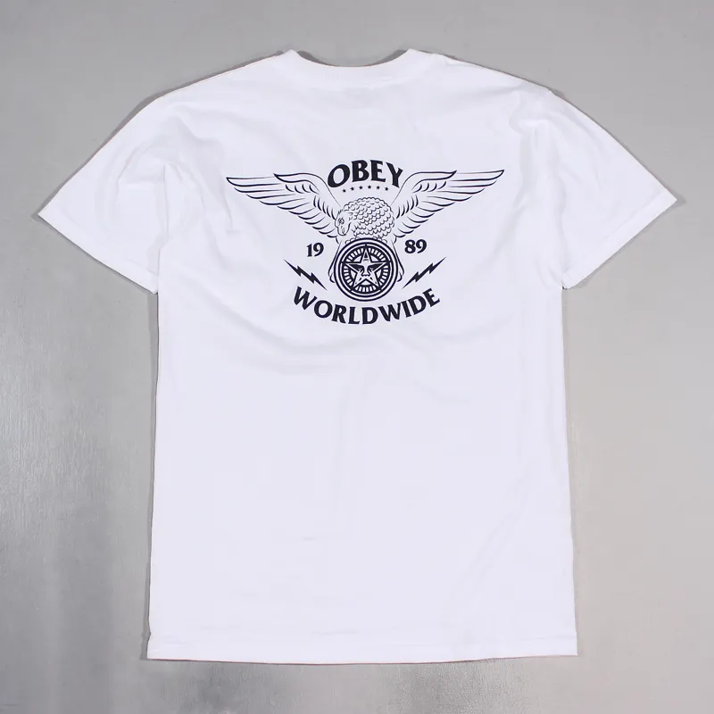 Obey Worldwide Eagle T Shirt White-1