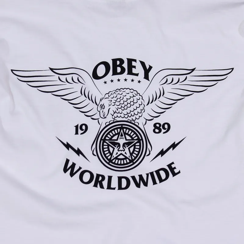 Obey Worldwide Eagle T Shirt White-2