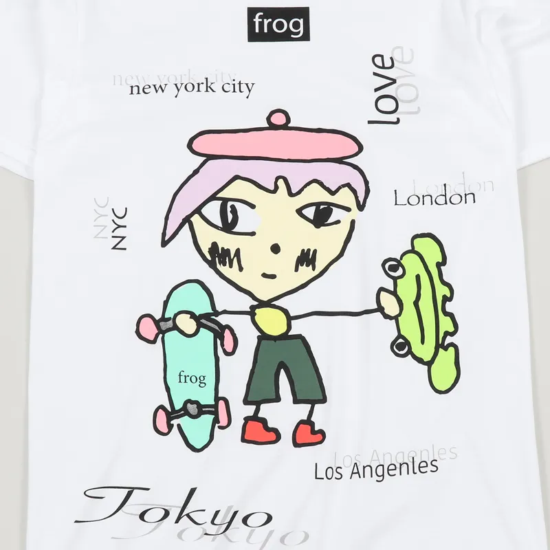 Frog Skateboards World Wide Love T Shirt White-2