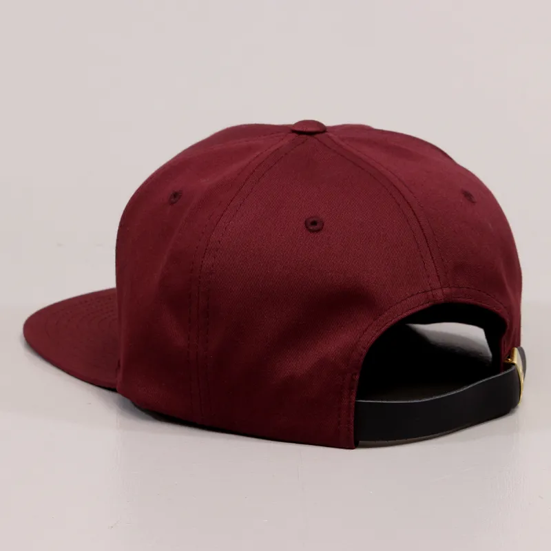 Stussy World Tour Lux Strapback Cap Burgundy-2
