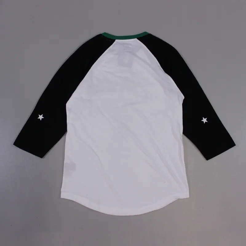 Baseball Raglan Mens Tee Black White World Tour Back Print