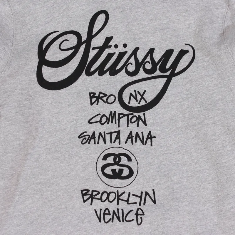 Stussy World Tour Hoodie Grey-3