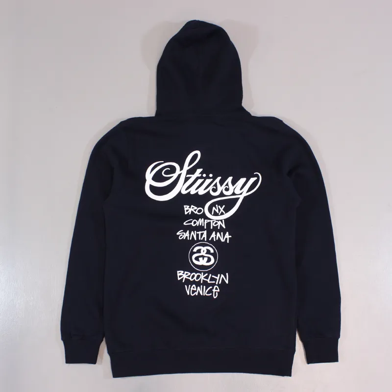 Stussy World Tour Hoodie Navy-2