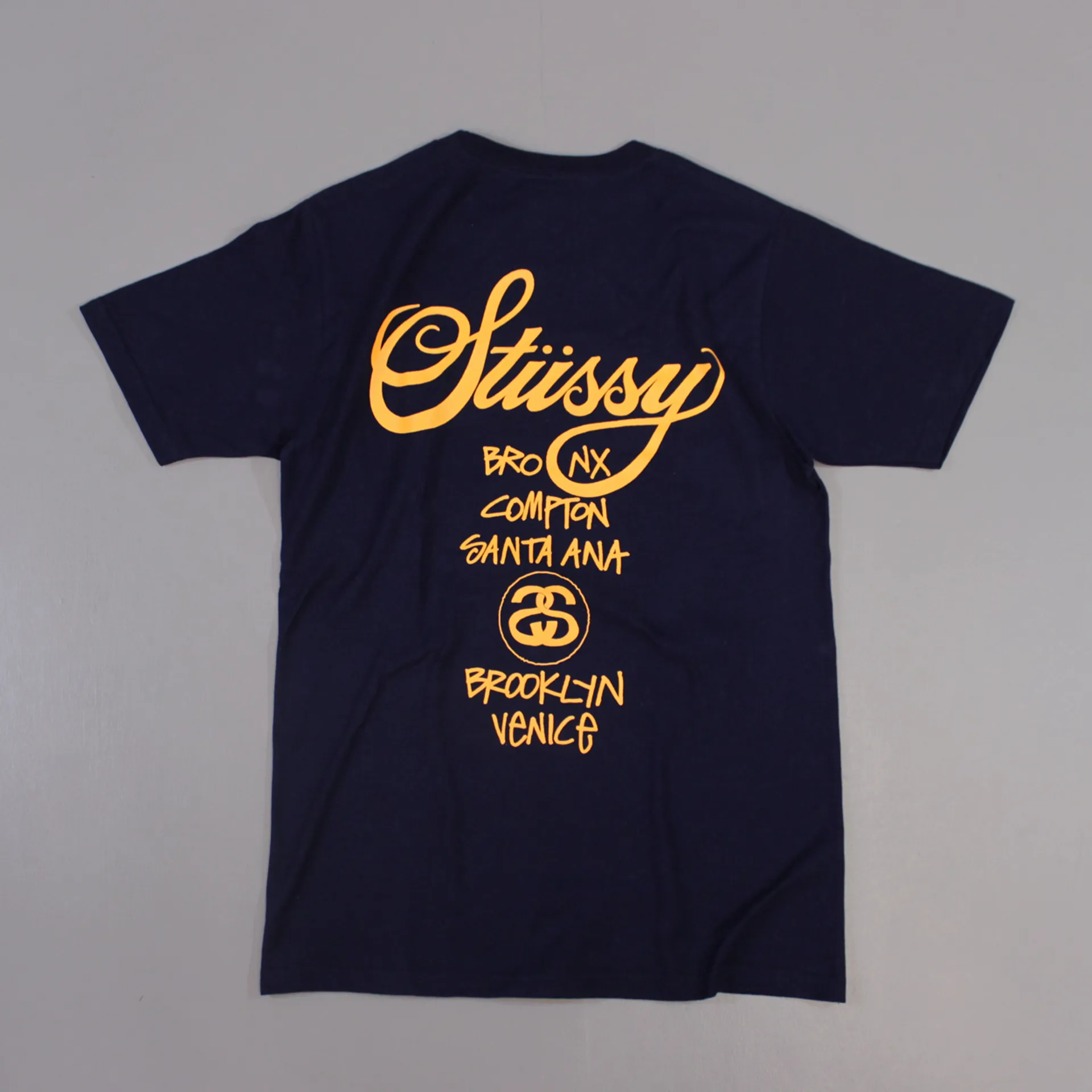 Stussy World Tour T Shirt Navy - Main Image