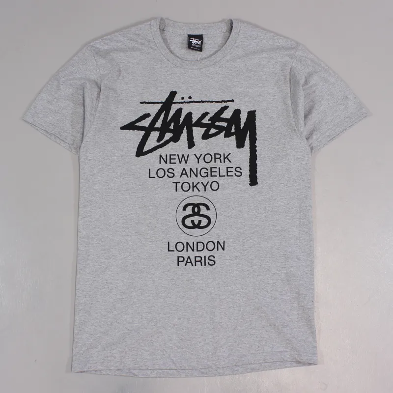 Stussy World Tour T-Shirt Grey