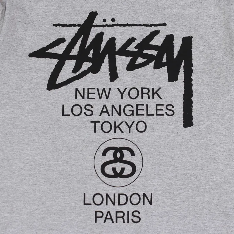 Stussy World Tour T-Shirt Grey-1
