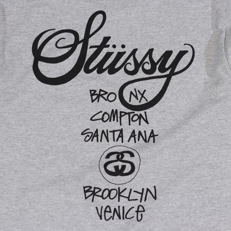 Stussy World Tour T-Shirt Grey-3