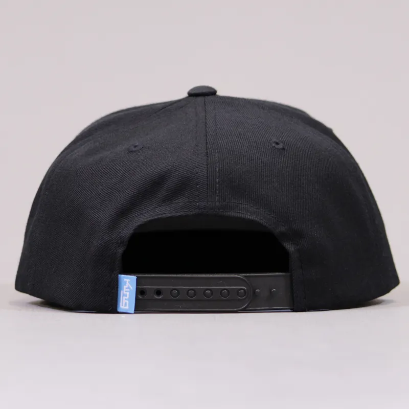 King Woven Rainbow Pinch Panel Snapback Cap - Black-3