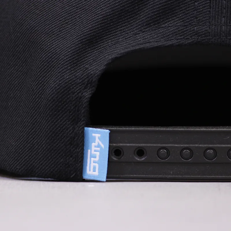 King Woven Rainbow Pinch Panel Snapback Cap - Black-4