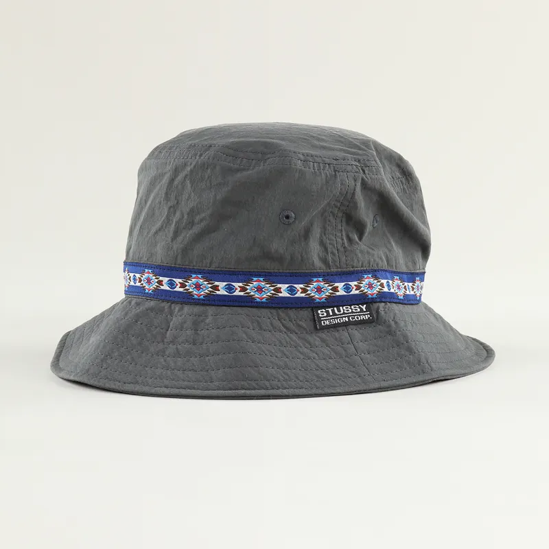 Stussy Woven Tape Bucket Hat Black