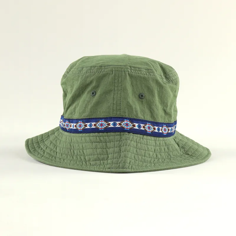Stussy Woven Tape Bucket Hat Olive-1