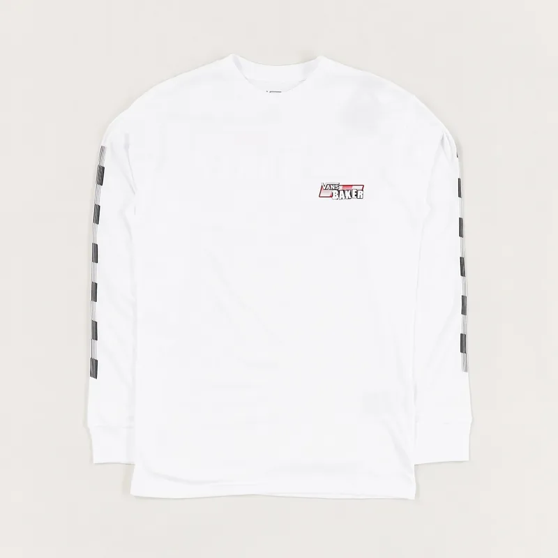 Vans x Baker Skateboarding Speed Check Long Sleeve T Shirt White