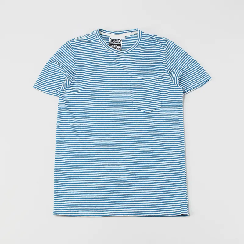 Jungmaven Yarn Dyed Pocket T Shirt Aegean Sea Blue