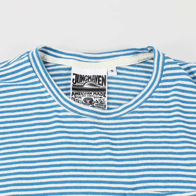 Jungmaven Yarn Dyed Pocket T Shirt Aegean Sea Blue-1