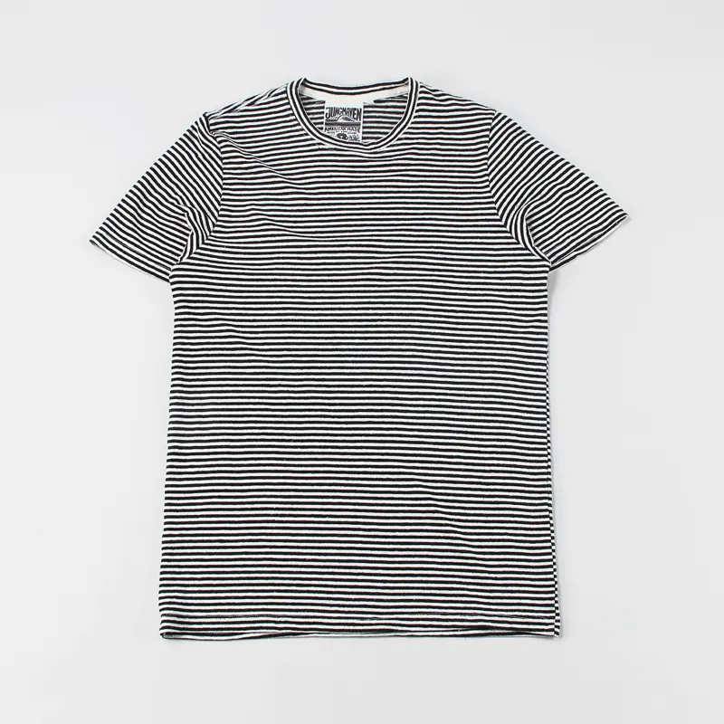 Jungmaven Yarn Dyed Short Sleeved T Shirt Black Stripe
