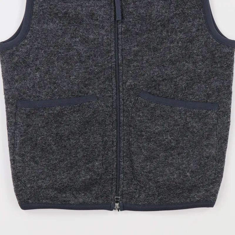Universal Works Zip Fleece Gilet Charcoal-2
