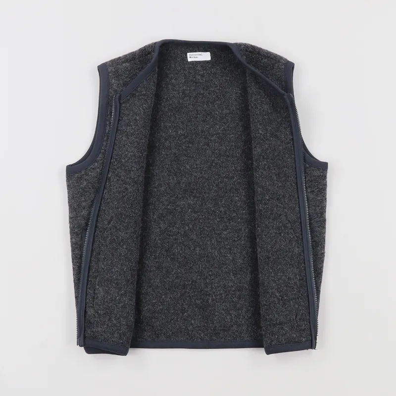 Universal Works Zip Fleece Gilet Charcoal-3