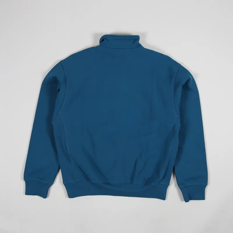 Carhartt WIP Half Zip American Script Sweat Moody Blue-2
