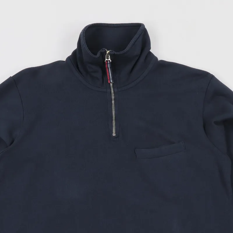 Universal Works Zip Neck Navy-1