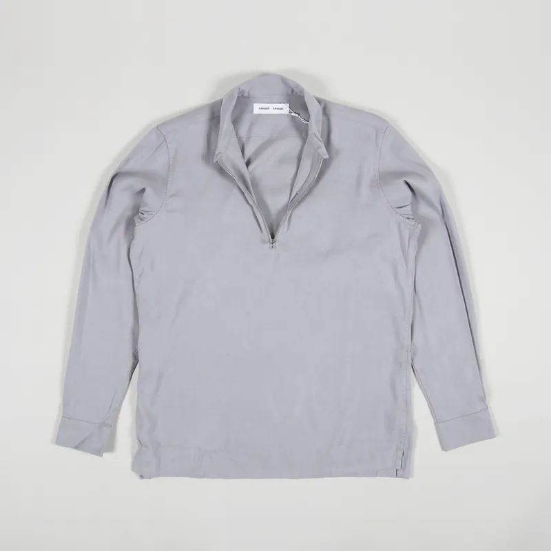 Samsøe And Samsøe Asti Half Zip Shirt Alloy-1