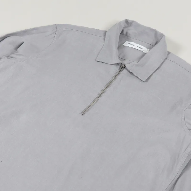 Samsøe And Samsøe Asti Half Zip Shirt Alloy-3