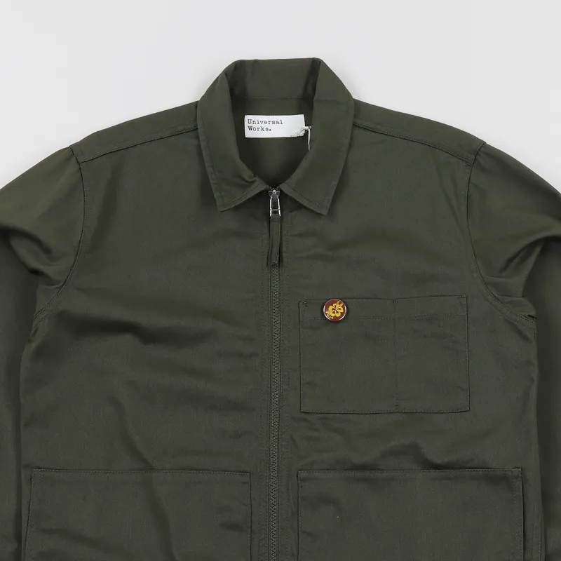 Universal Works Zip Uniform Shirt Olive-1