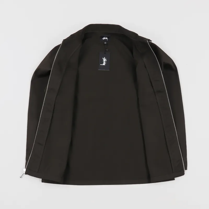Stussy Zip Up Work Shirt Brown-2