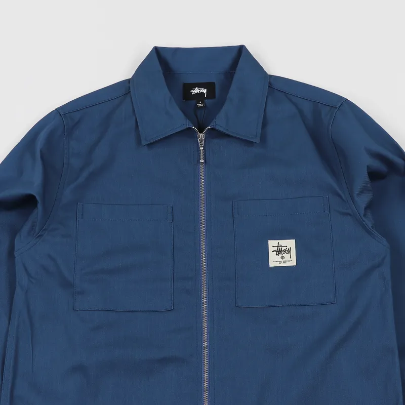 Stussy Zip Up Work Shirt Steel-3