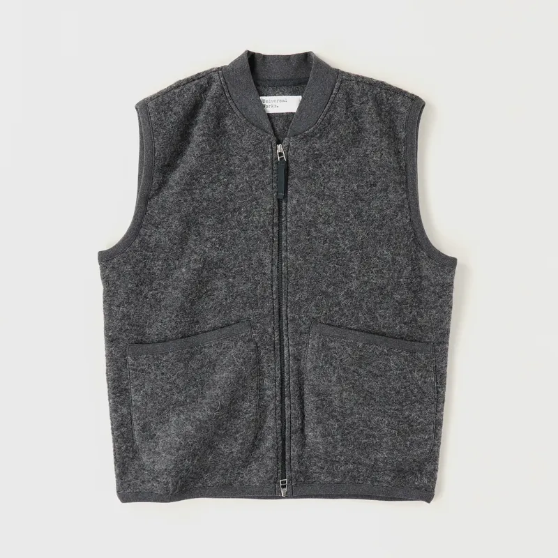 Universal Works Zip Waistcoat Charcoal