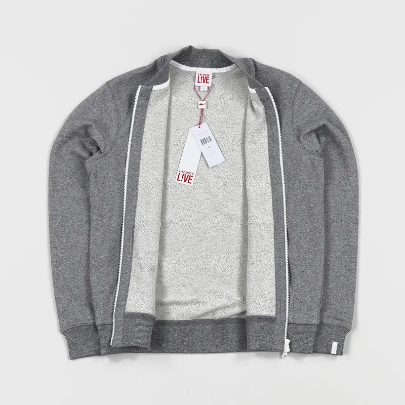 Lacoste LIVE Zip Bomber Neck Sweater Grey-2