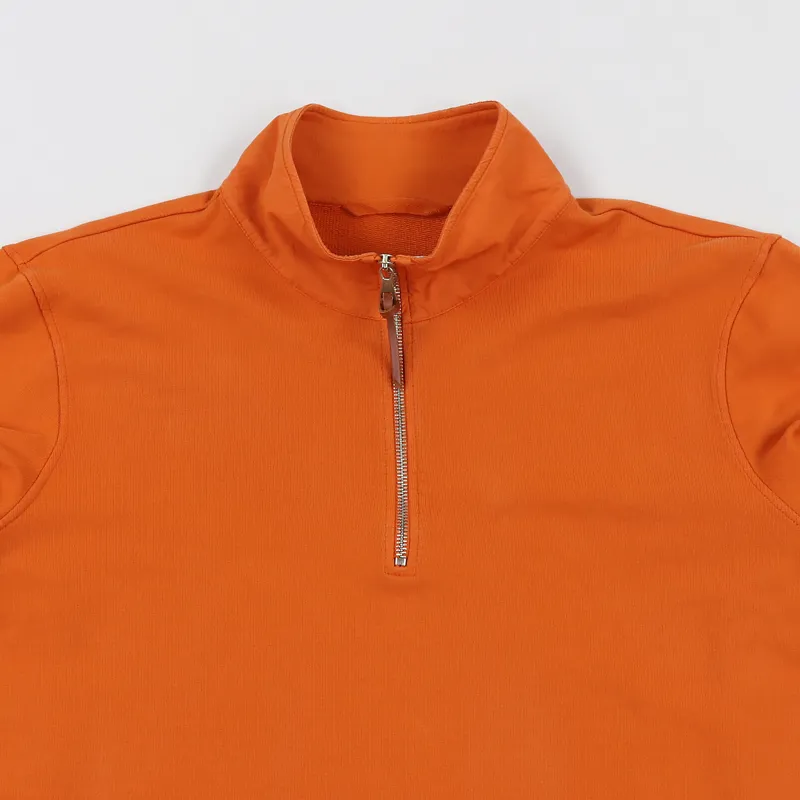 Albam Zipped Jersey Pullover Burnt Orange-1