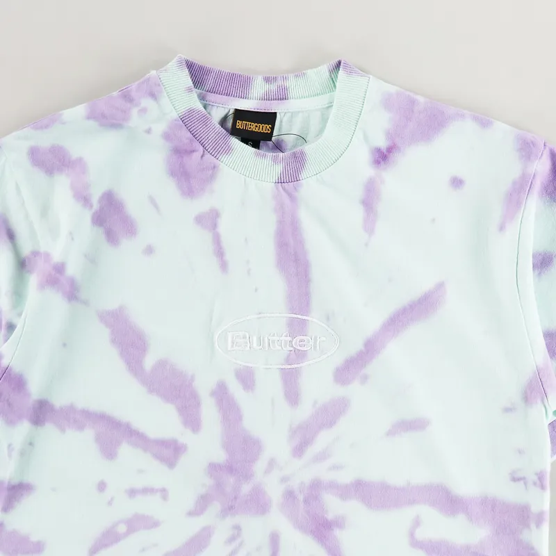 Butter Goods Badge Tie Dye T Shirt Mint Grape-1