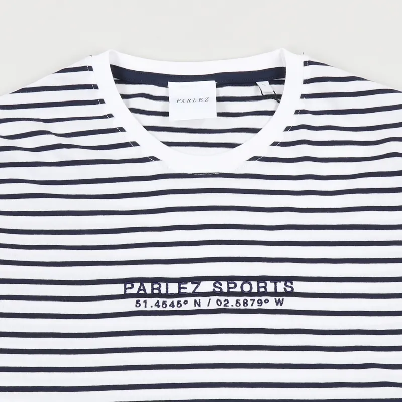 Parlez Bradley T Shirt Navy Stripe-1