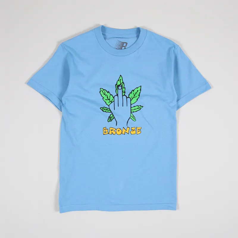 Bronze 56K Weed Finger T Shirt Carolina Blue