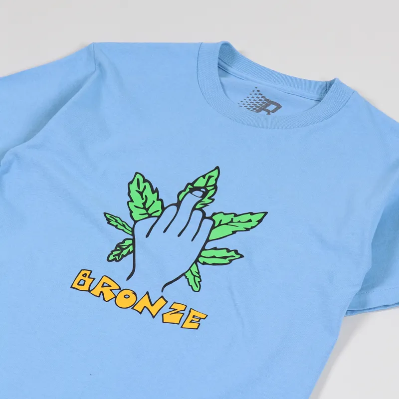Bronze 56K Weed Finger T Shirt Carolina Blue-1