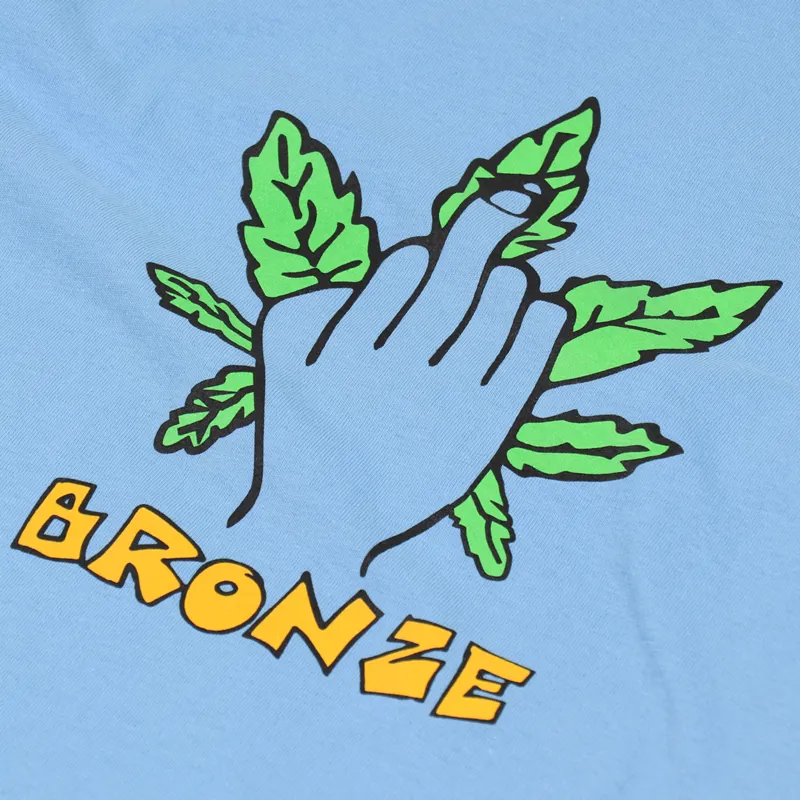 Bronze 56K Weed Finger T Shirt Carolina Blue-2