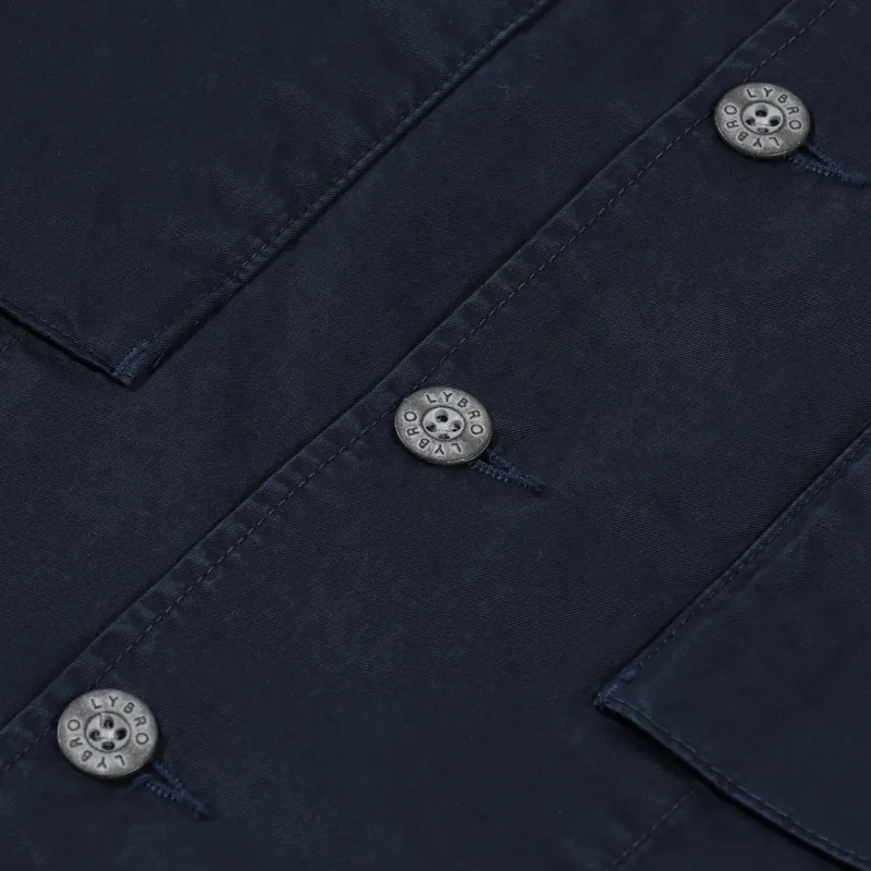 Nigel Cabourn Mens Long Sleeve USMC Shirt Jacket Black Navy Blue