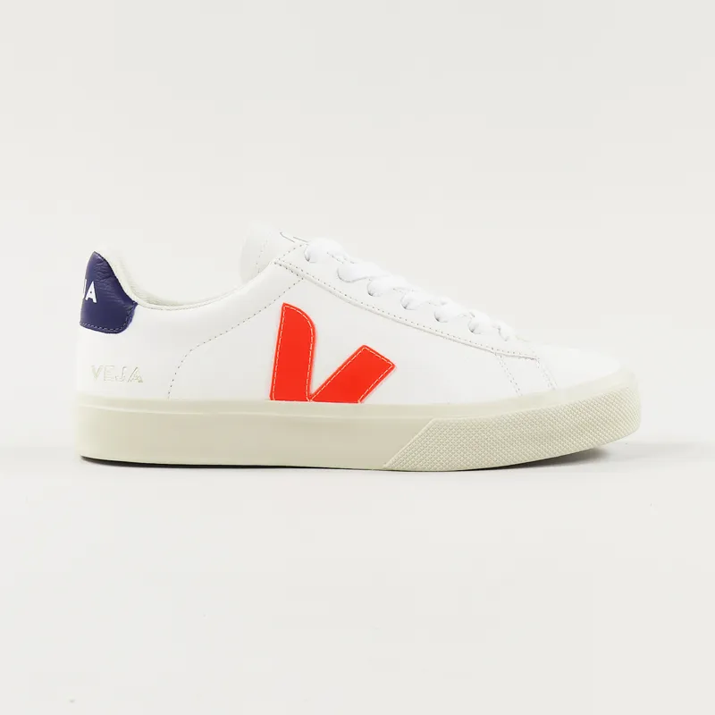 Veja Womens Campo Easy Shoes Extra White Orange Fluo Cobalt-1