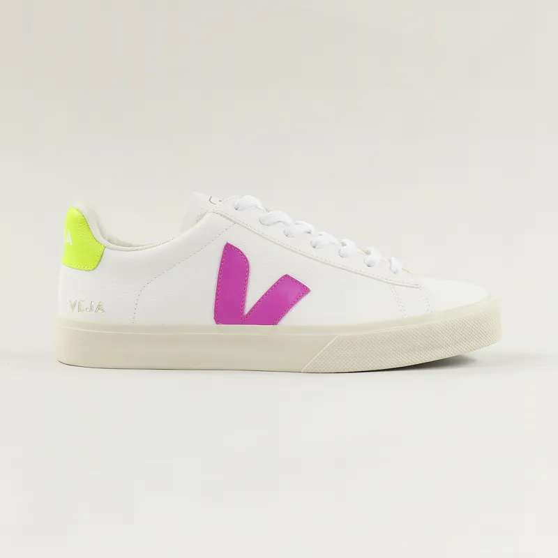 Veja Campo Easy Shoes Extra White Ultraviolet Jaune Fluo-1