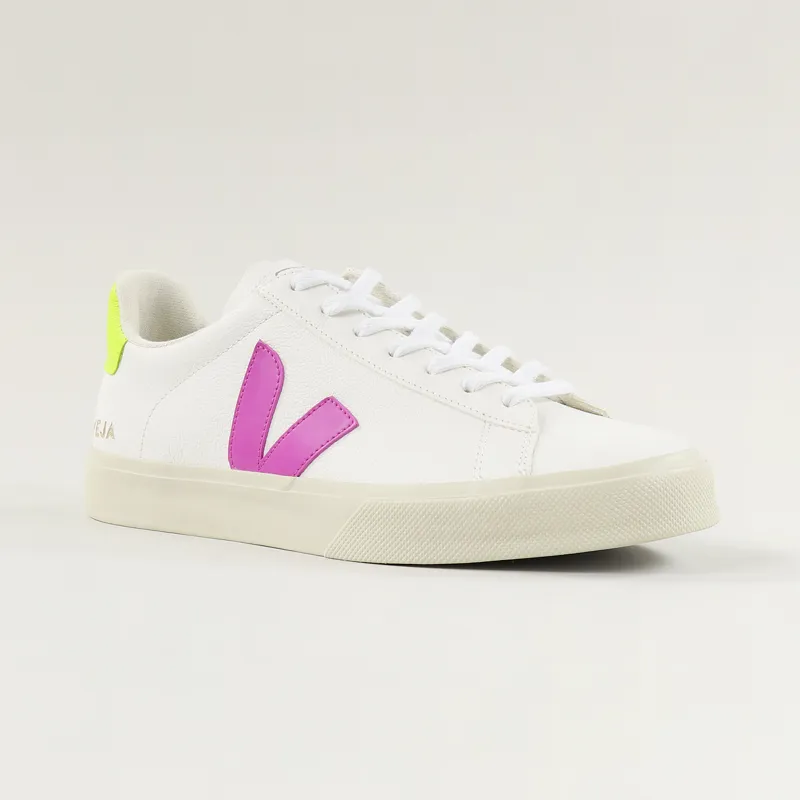 Veja Campo Easy Shoes Extra White Ultraviolet Jaune Fluo-4