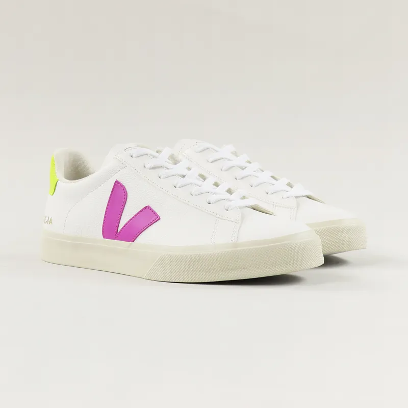 Veja Campo Easy Shoes Extra White Ultraviolet Jaune Fluo