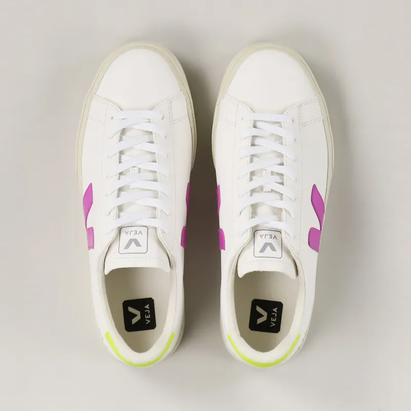 Veja Campo Easy Shoes Extra White Ultraviolet Jaune Fluo-6