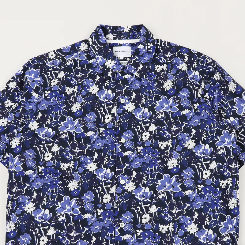 Norse Projects Carsten Liberty Print Shirt Dark Navy-1