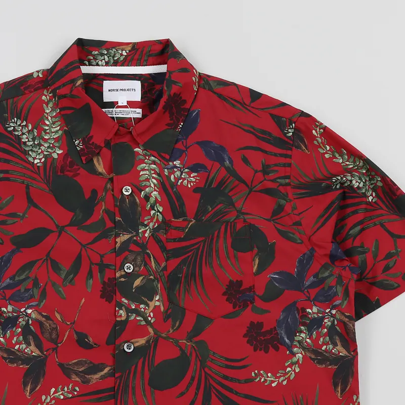 Norse Projects Carsten Print Shirt Askja Red-2
