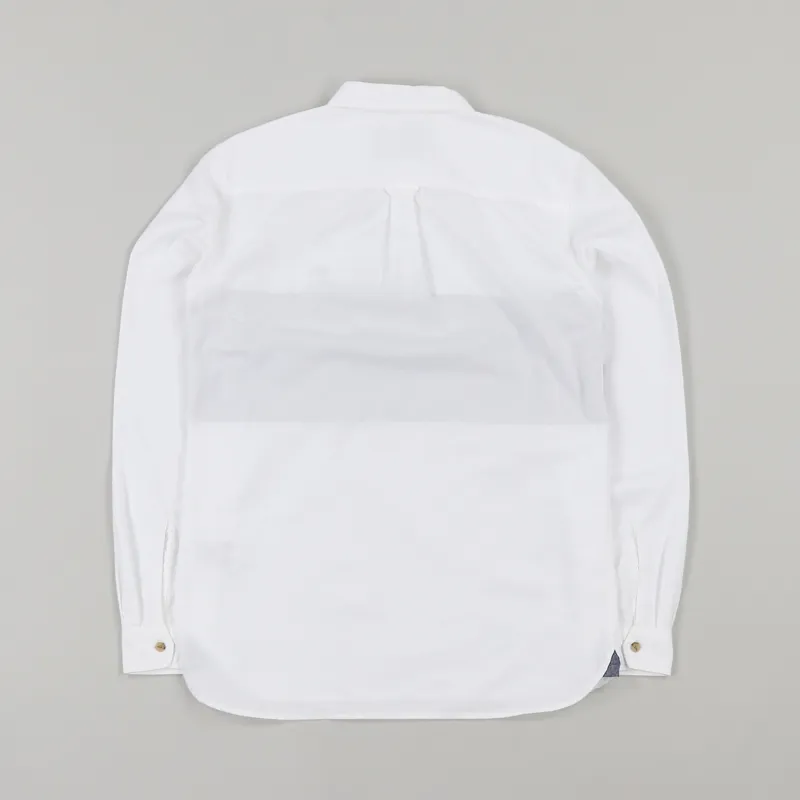 Lacoste Contrast Band Bi-Material Shirt White Navy Blue-2