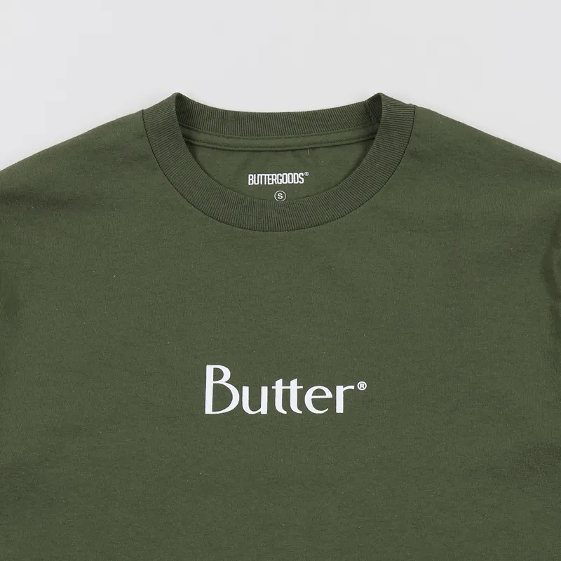 Butter Goods Classic Logo T Shirt Olive-1