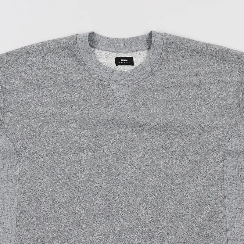 Edwin Short Sleeve Crew Sweat Mouline Grey-1